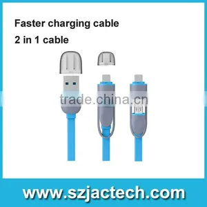 Micro USB Cable 2 in 1 Sync Data Charging USB Cable for IPhone6/7/for Samsung Android thumbnail-1