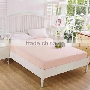 100% Cotton Queen Size Elastic Waterproof Bed Terry Fitted Sheet thumbnail-1