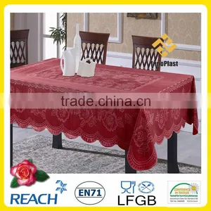 PVC Rectangle White Tablecloths thumbnail-5