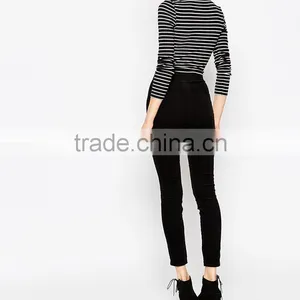 Top Quality Pants High Waist Spandex Strech Woman Slim Long Black Jeans thumbnail-2