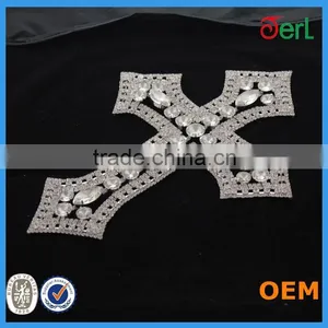 2016 New Design! Fashion Crystal Stone Applique for Wedding Dress Decorations thumbnail-4