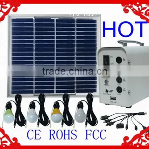 Lowest Price Good Quality Home Use Solar Lighting System 4pcs of 3W Led Bulbs With Mobile Charger thumbnail-1