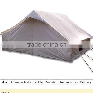 4x4m Single Fly Relief Shelter Tent for Pakistan Flooding--Fast Delivery thumbnail-1