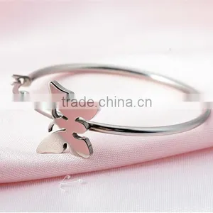 Wholesale Europe Brand Jewelry Stainless Steel SIlver Polishing Butterfly Hoop Earring Big Hook thumbnail-3