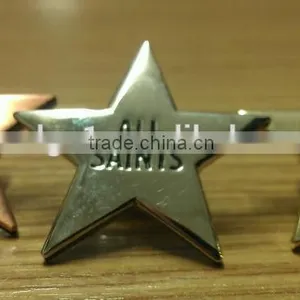ALL SAINTS Gold/silver/brass Star Shaped Metal Lapel Pin Badge thumbnail-1
