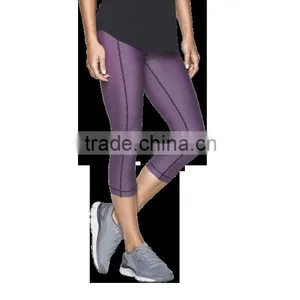 Hight Performance Dry Fit Spandex Yoga Compression Pants, Ladies 3/4 Length Capri Pants thumbnail-2