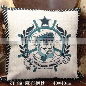 Nature Linen Material Custom Printed Cushion Pillow thumbnail-1