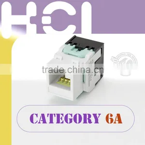 Network Solution ISO RJ45 8P8C UTP 180Degree Cat 6A Keystone Jack thumbnail-1