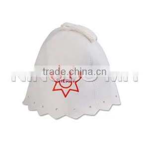 Sauna Cap With Embroidery, Felt Russian Sauna Hat thumbnail-1