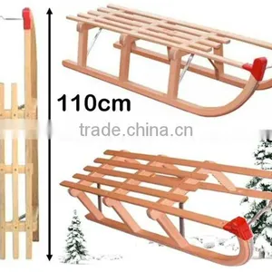 Davos Traditional - 110cm Beech Wood Sledge thumbnail-1