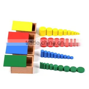 Educational Toy Colorful Montessori Material Knobless Cylinders thumbnail-1