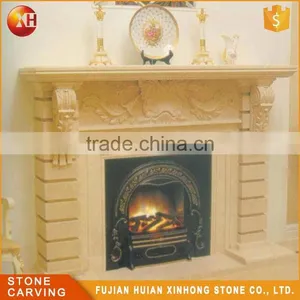 Best Sale Mantel Indoor Wood Burn Red Stone Fireplace thumbnail-1