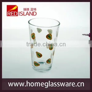Glass Manufactory Supply 15oz Tumbler Print Fruit Glass Cup for Drinking thumbnail-1