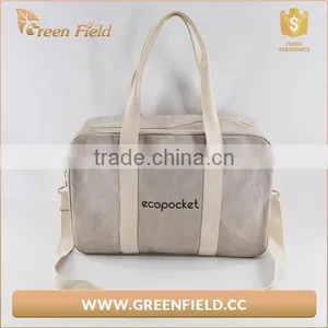 Green Field New Recycle Washable Kraft Paper Duffel Bag Eco Travel Bag thumbnail-1