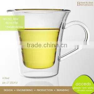 Heat Resistant Double Wall Glass With Handle thumbnail-5