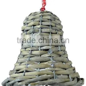 Manufacturer Wholesaler Christmas Wicker Rattan Bell Decoration thumbnail-1