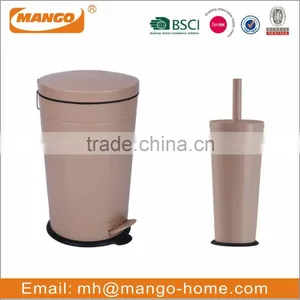 European Round Toilet Brush With Metal Sanitary Bin thumbnail-4