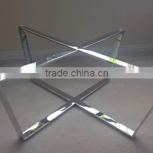 Chrome Metal Dining Table Base thumbnail-2