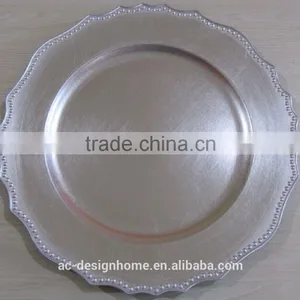 SILVER FOIL PP PLASTIC CHARGER PLATE thumbnail-1