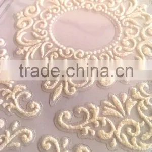 Decorative Glitter Frame Lace Foam Sticker, Classic Decorative Shinny Glitter Sticker thumbnail-4