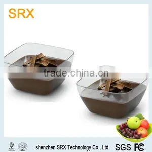 Custom 24 Small Plastic Square Bowls . . . .clear Roundish Bottom Container Holder Pack thumbnail-1