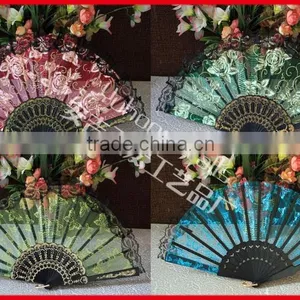 Beautiful and Colorful Plastic Lace Fan thumbnail-1