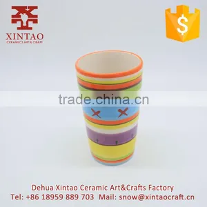 High Quality Hand Painted Colorful Pattern Ceramic Coffee Mug With Handle thumbnail-4