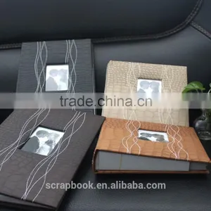 2016 Fashion Christmas China Supplier Black Leather Albums Photo, PU Leather Photo Albums thumbnail-3