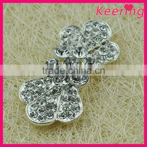 Fashionable Wholesale Crystal Color Flower Rhinestone Metal Button WBK-1502 thumbnail-1