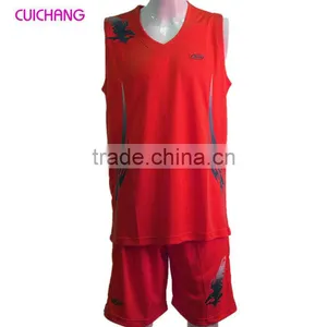 Wholesale Red Basketball Jersey Red Color thumbnail-1