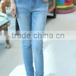 High Quality Denim Fabric Plus Soft Nap Womens Denim Jeans Wholesale Denim Jeans thumbnail-4