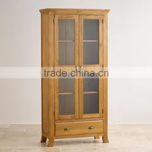 Rustic Oak Wood TV Unit With 2 Doors With Good Design and 100% Solid Oak Wood Furniture thumbnail-2