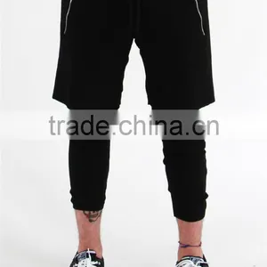 Mens Fit Gym Two Layer Pants With Zipper Pocket Custom Mens Jogger Pants thumbnail-1