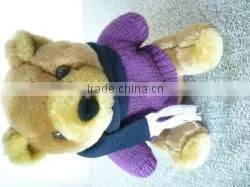 Knitted Sweater BEAN BAG Plush Bear Toy Hugfun Teddy Bear Plush Corduroy Paws Holiday Knit Sweater thumbnail-1