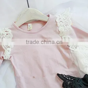 1-6 Years 2017 Wholesale Autumn Cotton Full Sleeves Patchwork Lace Kids Girls Blouses (pick Size Color) thumbnail-5