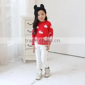 Rabbit Print Girl Sweater Adorable Girl Sweater Christmas Sweater thumbnail-2