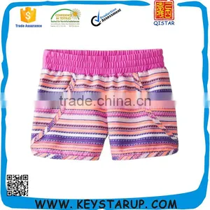 Pink Girl Stripe Printed Beach Short Women Board Short thumbnail-1