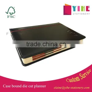 2017/2018 Planner Custom Die-cut Tab Notebook Hardcover PU Leather Emboss/deboss Logo thumbnail-1
