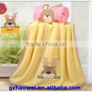 Overlocking Embroidered Baby Soft Thick Fleece Blanket thumbnail-2