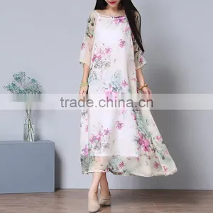 Floral Printed Two Piece Flower Fashion Lace Dress thumbnail-3