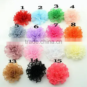 15 Colors 6 cm Diameter Fabric Floral Chiffon Flower Accessories, Hair Clip, Shoes and Garments Accessories, DIY Crafts Flowers thumbnail-1