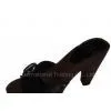 PU Material Black Ladies Wooden Clog Sandals With 10.5cm Heels thumbnail-1