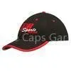 Black Racing Cool Heavy Brushed Cotton Baseball Caps For Men With Liquid Chrome Logo thumbnail-1