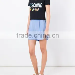 Custom Short Sleeve Cotton Black Printed T-Shirts For Women,Top Quality Silk Printing Womens Black T-Shirts Clothes thumbnail-3