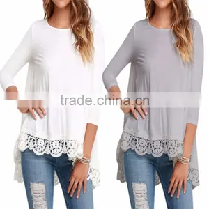 New Customized Top Sell Short Front Long Back Blouse thumbnail-1