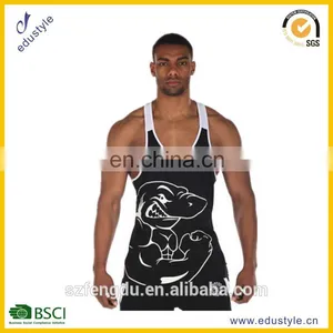 OEM Wholesale Casual Summer 95% Cotton 5% Spandex Men Sublimation Breathable Dri Fit Fitness Tank Top thumbnail-3