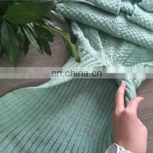 New Arrival Knited Crochet Mermaid Tail Blanket For Children And Mummy thumbnail-5