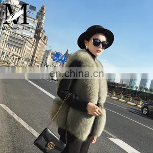Factory Wholesale Fashion New Style Classical Pattern Lady Fur Waistcoat Fur Gilet Fox Fur Vest thumbnail-5