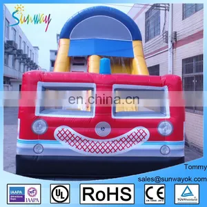 Bus Shape Inflatable Bouncer Combo With Water Slide thumbnail-2