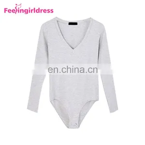 Fashion Autumn Khaki Long Sleeve Winter Thong Bodysuit Jumpsuit Fancy Romper thumbnail-3